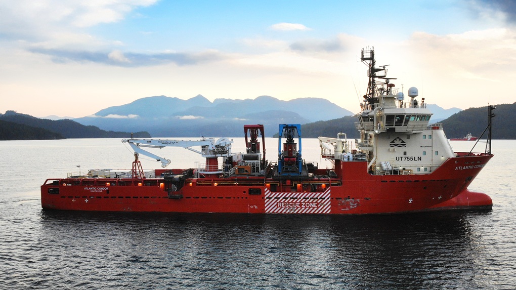 Resolve Marine's rescue vessel, Atlantic Condor, at sunset