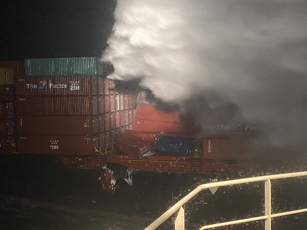 The M/V ZIM KINGSTON experienced severe weather during her transit of the Pacific Ocean 